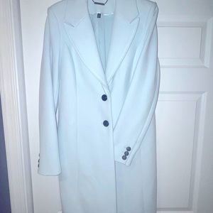 White House Black Market Classic Coat Ice Blue
